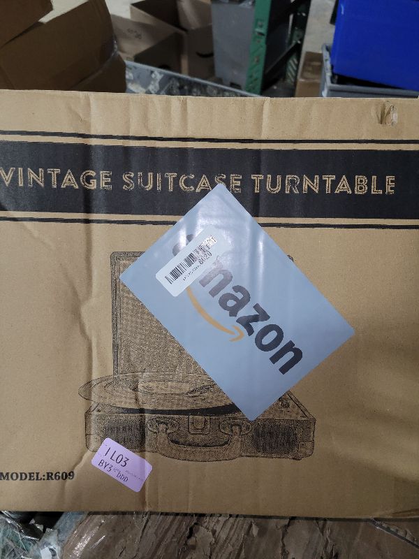 Photo 1 of Vinyl Record Player 3-Speed Bluetooth Suitcase Portable Belt-Driven Record Player with Built-in Speakers RCA Line Out AUX in Headphone Jack Vintage Turntable