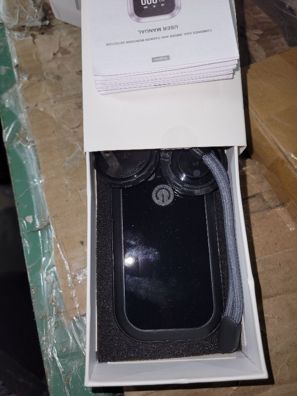 Photo 1 of 2 Packs, Plug-in Carbon Monoxide Detector, 5-in-1, with HD Display, 3Icons, for Gas, CO, Smoke, Display Temperature, Humidity, 100dB Alarm,Built-in Battery for Portable Use, Display Power Level,Black