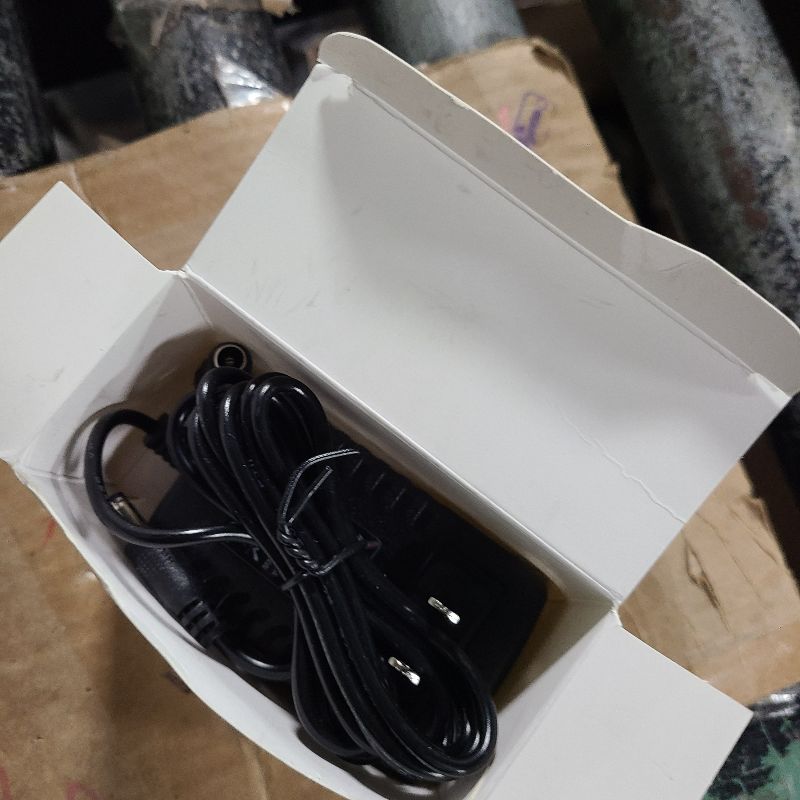 Photo 1 of 12 Volt 2A Power Adapter Supply, AC 100-240V to DC 12 V Power Supply Transformer Charger Wall Plug for DC12V Light Security CCTV Camera, Black, 8x5x3.3 cm