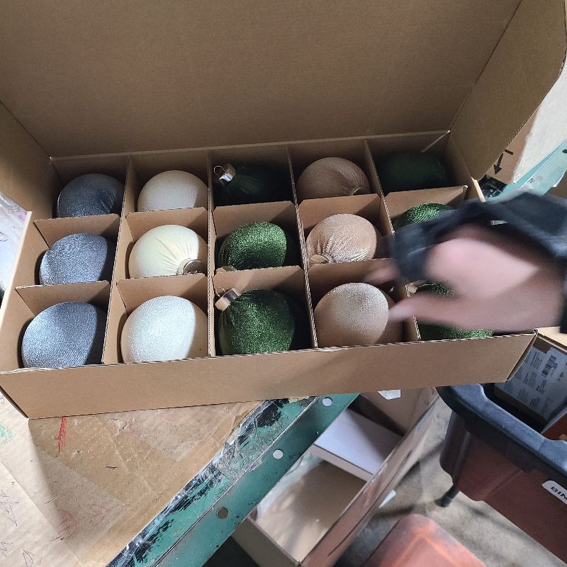 Photo 1 of 3.15 Inch Velvet Ball Ornaments for Christmas Tree 15 PCS, Large Neutral Flocked Christmas Bulb Ornaments Set - Earth Tone Decorative Hanging Baubles, Shatterproof Xmas Decor for Holiday (Multicolor)