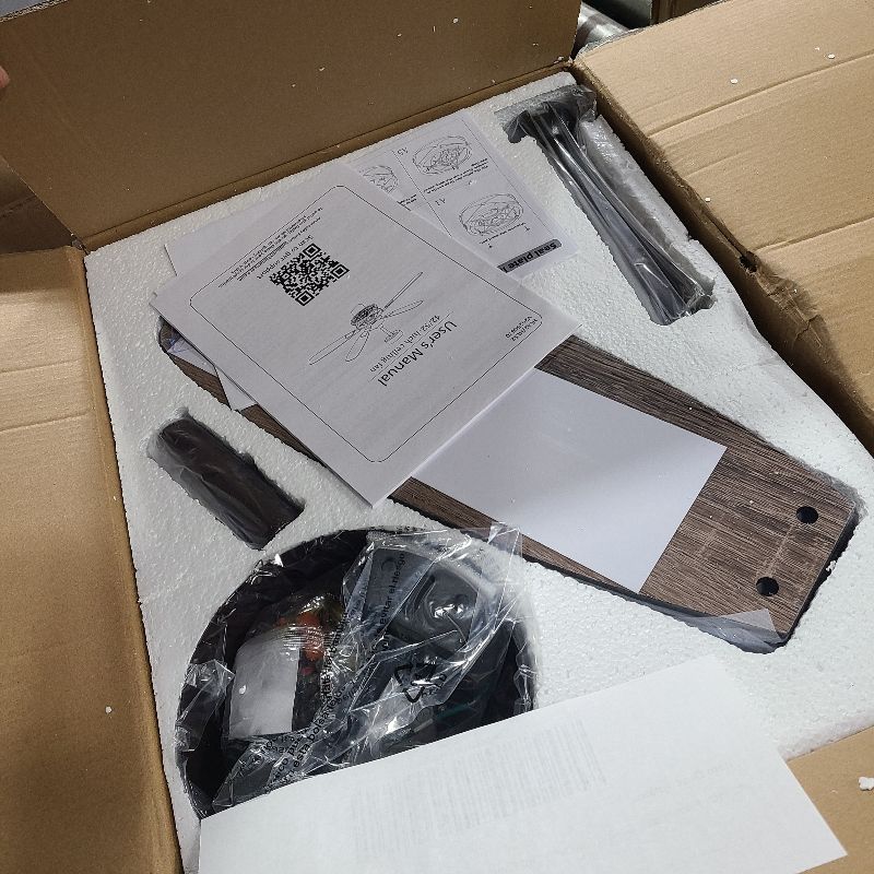 Photo 1 of 1 Pack Farmhouse 42 Inch Ceiling Fans with Lights, Industrial Caged Ceiling Fans for Bedroom Living Room, Double-Sided 5 Blades Rustic Ceiling Fan-Black Gold