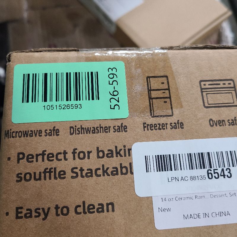 Photo 1 of 14 oz Ceramic Ramekins with Lids, Creme Brulee Ramekin Oven Safe with Covers, Small Baking Dishes Porcelain Ramekins Set for Souffle,Sauce Dessert, Set of 4
