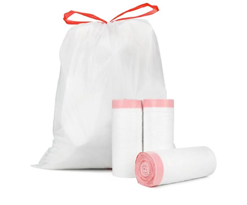 Photo 1 of 15-18 Gallon Drawstring Trash Bags - (102 Count) Ultra Large Trash Can Liners, Heavy Duty Strong White Plastic Garbage Bags for Home Kitchen Office Lawn Commercial