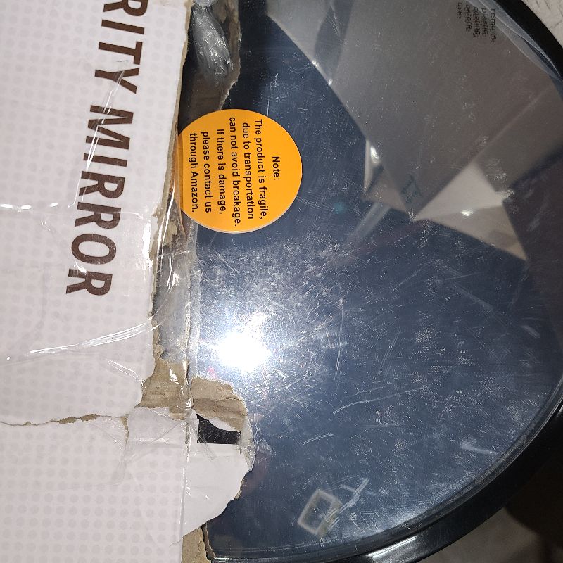 Photo 1 of 12” Acrylic Convex Mirror Convex Security Corner Mirrors, Adjustable Fixing Bracket with Wide Angle, Indoor Outdoor Curved Safety Mirror for Room Driveway Parking Garage Office By Hydencamm