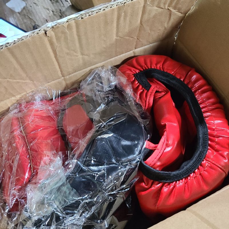 Photo 1 of 10 Pcs MMA Sparring Gloves MMA Glove Set for Beginners Including 2 Pair of 6 oz Boxing Gloves Headgear Helmet Mouth Guards Gifts for Kids Beginners Training Equipment