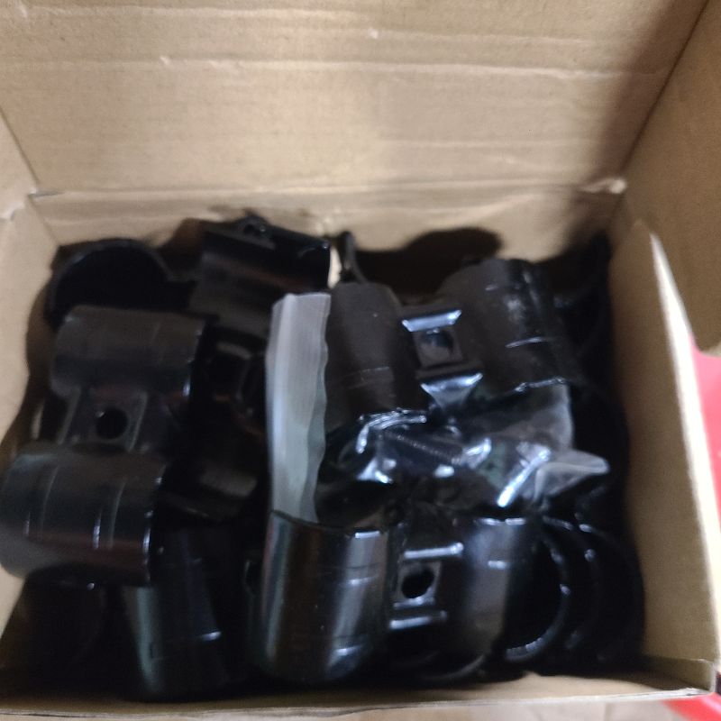 Photo 1 of 10 PCS Black Double Port Parallel Pipe Clamp for OD 28mm Lean Tube, 2.3mm Thickness Carbon Steel OD 1.1 inch Steel Pipe Tube Joint Connector Clip with 1 Hexagon wrench