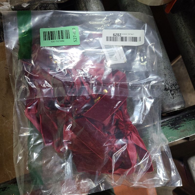 Photo 1 of 12PCS Red Velvet Bows for Christmas Tree, Garland Red Velvet Bows Ornaments for Christmas Tree with Gold Twist Ties?B)