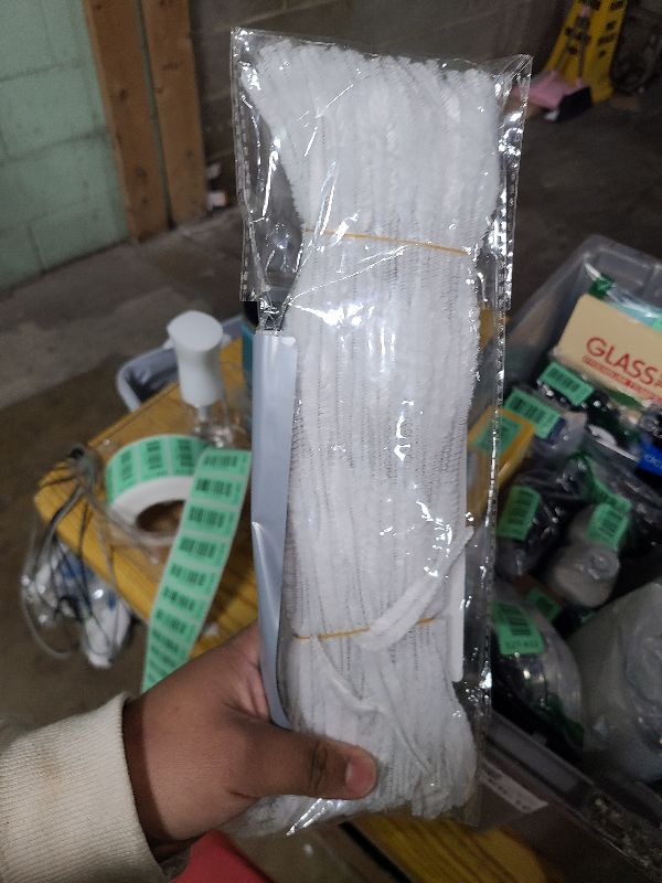 Photo 1 of 100 Pcs  Cleaners Chenille Stem, Bump Chenille Stems Pipe Cleaner, White Pipe Cleaners Crafts Supplies for DIY Arts Crafts Decorations (White)