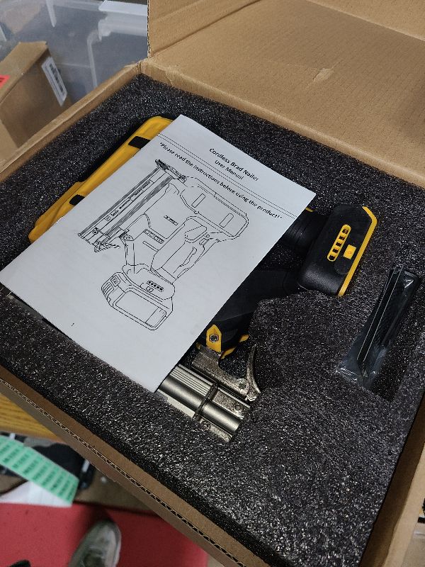 Photo 1 of 2-in-1 Cordless 18GA Brad Nailer & Crown Stapler – Compatible with Dewalt 20V Max Battery (No Battery) – Nail Gun/Staple Gun Battery Powered with 1200 Nails/Staples for DIY, Woodworking and Upholstery