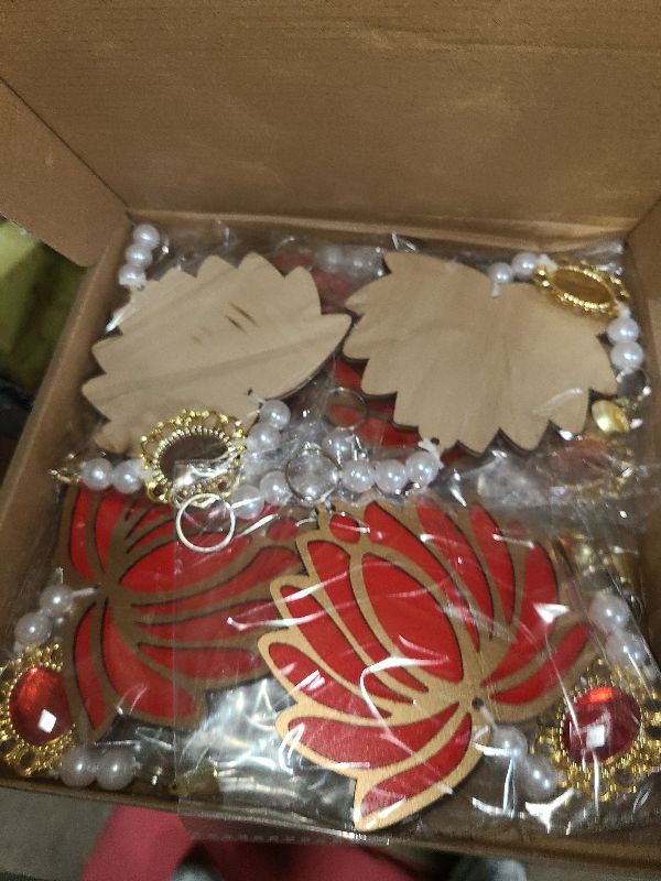 Photo 1 of 10 Pcs Lotus Backdrop Hangings for Decoration Indian,Indian Pooja Decorations for Home,Navratri,Ganesh Pooja,Puja,Hindu,Shubh Labh,Wedding,Diwali Decorations,Garlands Diwali Floral Wall Decor