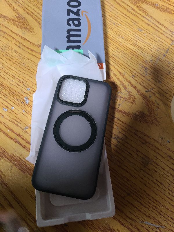 Photo 1 of [CD Loop Compatible with MagSafe Invisible Ring Stand]Magnetic for iPhone 14 Pro Max Case, [Electroplated Bumper Non-Yellowing][Look as Bare iPhone]Slim Clear Case with Holder for Women Men Girls