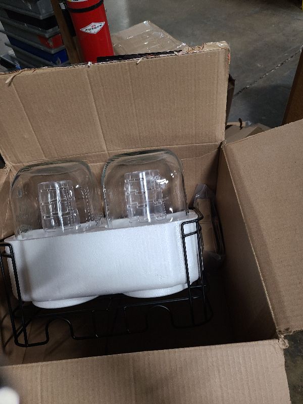 Photo 1 of 1 Gallon Glass Drink Dispensers For Parties 2PACK.Beverage Dispenser,Glass Drink Dispenser With Stand And Stainless Steel Spigot 100% Leakproof.Lemonade Dispenser With Ice Cylinder.Laundry Detergent