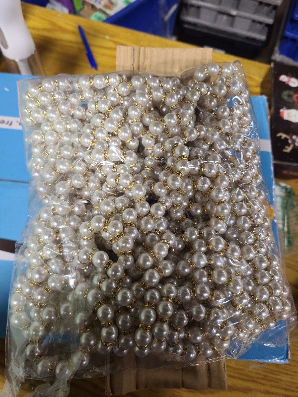 Photo 1 of 100Pcs Gold Disposable Napkin Rings Imitation Pearl Ring Napkin Holder Delicate White&Gold Beaded Serviette Buckles for Wedding Party Dinner Table Decor and Daily Use