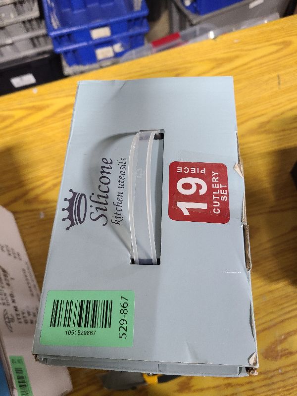 Photo 1 of 19 Piece Kitchenware Utensils and Knife Set- Includes: 9 Piece Silicone Cooking Utensils- 6 Piece Sharp Stainless Steel Chef Knives- Scissors -Whisk Tongs and Cutting Board