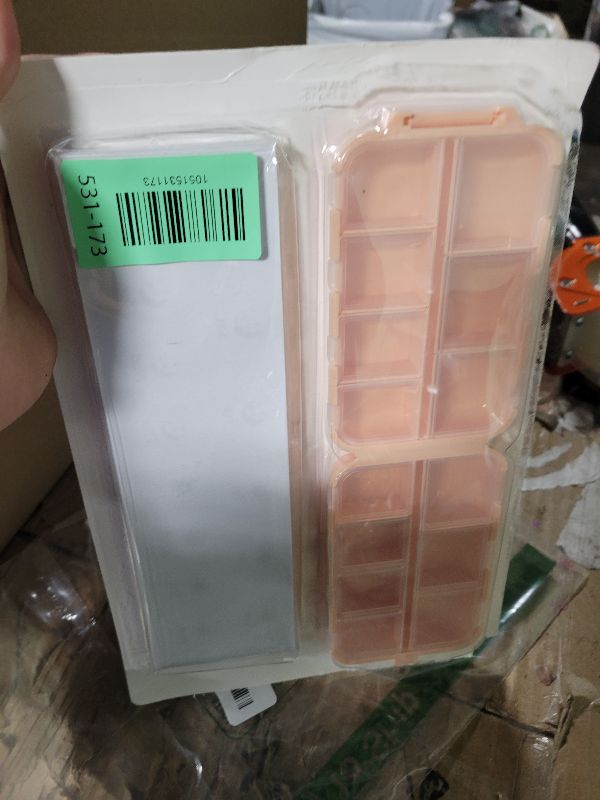 View 2 of 14 Grids Travel Pill Organizer Box with 415-Pcs Medicine Name Labels - Pocket Daily Pharmacy Case Container Kit - Travel Medication Holder Dispenser for Fish Oil Vitamin Supplement Storage - Pink