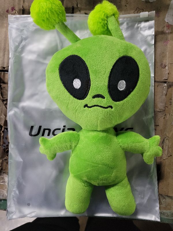 Photo 1 of 12 Inch Alien Plush Toy Green Soft Alien Plush Doll Stuffed Animal Toy for Birthday Home Room Decor, Fun Play Gift for Kids Animation Fans