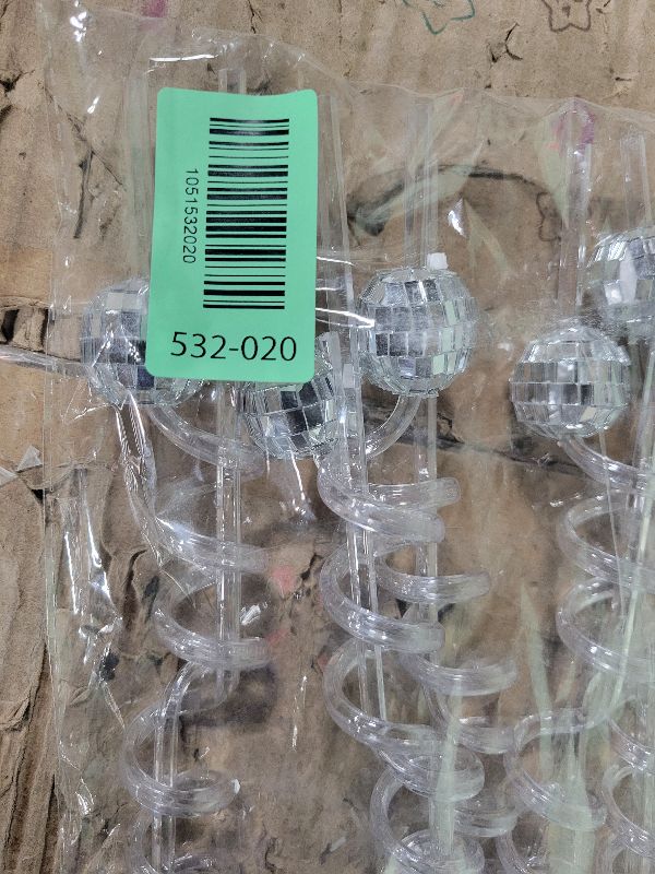 Photo 1 of 12 PCS Disco Ball Straws, Disco Ball Decor, 70s Disco Ball Straws, 1970s Fever Retro Disco Party Decorations