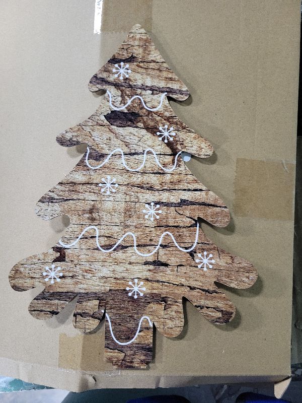 Photo 1 of 7Pcs Rustic Christmas Decor Wooden Christmas Trees Reindeer Indoor Table Wood Sign Centerpiece Xmas Tabletop Decor Xmas Table Decors Gifts for Winter Holiday Home Office Shelf Desk Tiered Tray Display