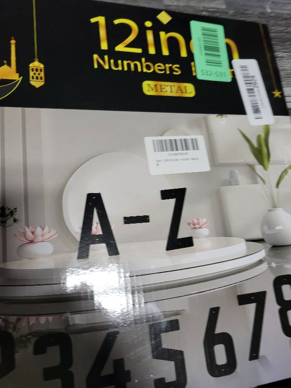 Photo 1 of 12 Inch Modern Metal House Numbers, Metal Address Numbers and Letters, Black Door Mailbox Number, House Address Letter and Number for Office Home Farm Outside (I)