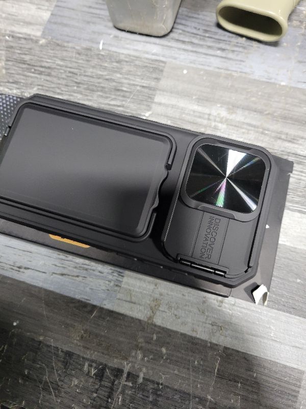 Photo 2 of SSLOTSCASE for iPhone 17 Pro Case with Card Holder & Kickstand & Slide Camera Lens Cover & Camera Stand & Wallet, Military-Grade Heavy Duty Rugged Phone Case Cover for iPhone 17 Pro 6.3'' 2025, Black