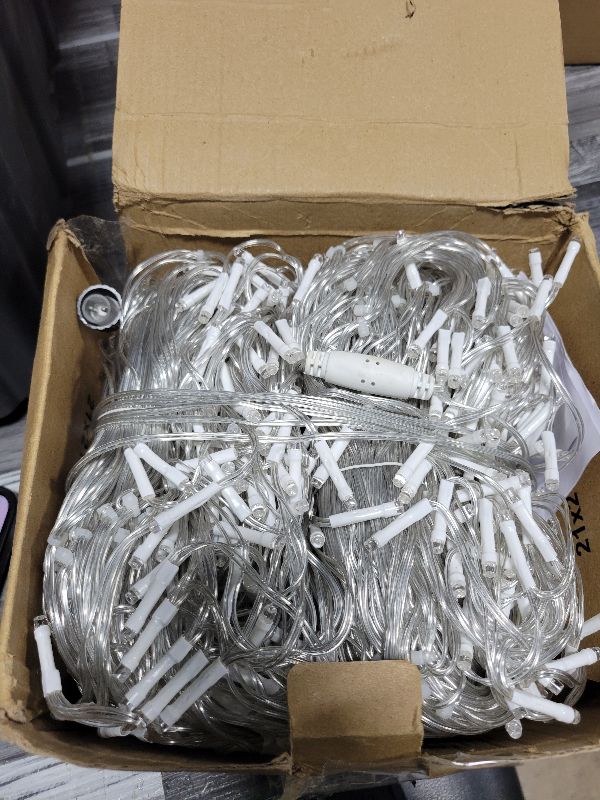 Photo 1 of 132ft Icicle Lights for Outside - 1280 LED Warm White Twinkle Lights with 240 Drops, 8 Modes Plug in Waterproof Timer Memory. Cannot be Extended. The Plug is in the Middle (66ft+66ft)