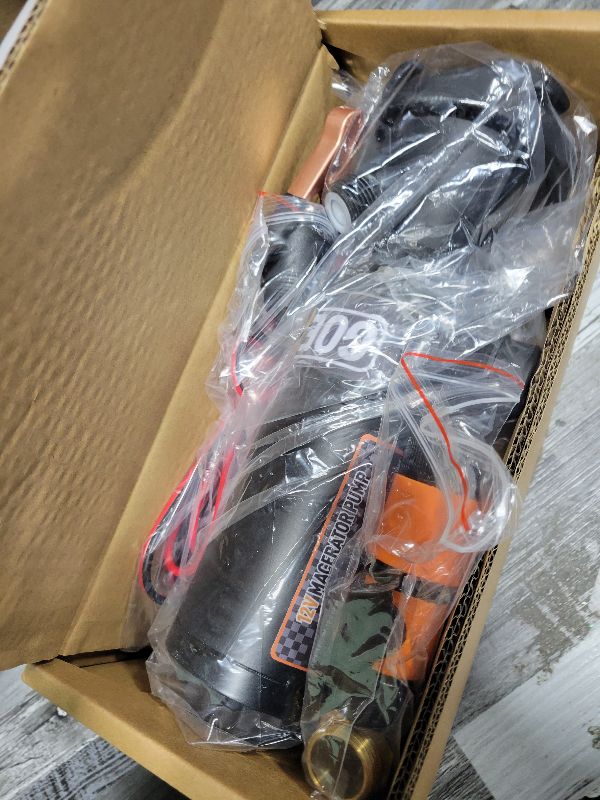 Photo 1 of 12V RV Portable Macerator Waste Pump for Sewage, 12GPM Suction 3.2 feet Lift 10 feet, Complete RV Macerator Pump Kit for Right Out of Box