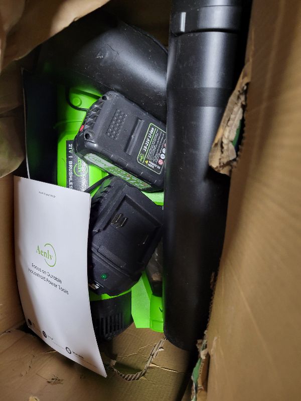 View 2 of ?2×4.0Ah&Powerful Wind? Aenlv Cordless Leaf Blower-330CFM High,18-21V Lightweight & Portable Design with a Charger and Two Batteries for Outdoor Cleaning in Courtyard, Lawn, and Roadway (Green)