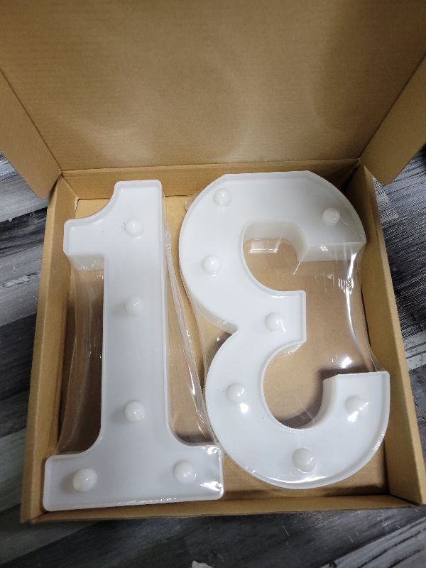 Photo 1 of 13th Birthday Decorations for Girls Boys,13th Birthday Party Decorations for Centerpieces Table,Light Up Numbers 13 Sign for Party Backdrop Wall Decor for 13 Wedding Anniversary Decoration