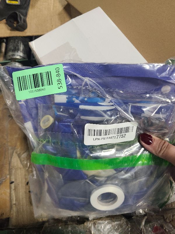 Photo 1 of 19th Birthday Decorations Boy, Blue Happy 19th Birthday Decorations for Boys Girls 19 Birthday Door Banner, 19th Bday Party Balloons for Men, Tablecloth Foil Backdrop Star Balloons for 19 Year Old