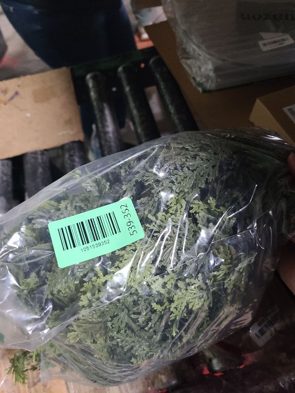 Photo 1 of 12 FT (2 * 6FT) Realistic Artificial Cedar Pine Garland - Thick Lush Full Faux Greenery Garland for Fireplace Mantle, Indoor Outdoor Christmas Holiday Home Party Decorations