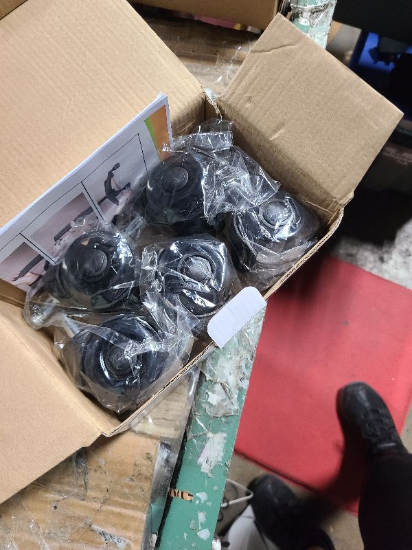 Photo 1 of 2 Inch Office Chair Wheels for IKEA,3/8-7/8 Stem,TPU Caster Wheels Set of 5, Heavy Duty, Silent, Smooth Rolling, Double Bearings, 880LB Capacity, Ideal for Hardwood, Tile, Carpet & Concrete Floors