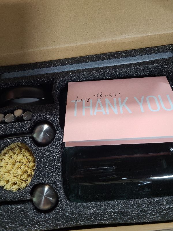 Photo 1 of [Luxury] Kitchen Soap Dispenser Set - 16OZ Clear Glass Bottle, Stainless Steel Pump, Instant Dry Tray, Waterproof Labels, Non-Slip Silicone Pad, and Dish Brush | Upgrade for Your Kitchen and Bathroom