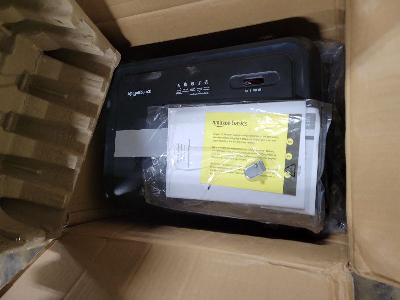 Photo 1 of Amazon Basics 24 Sheet Cross Cut Paper, CD and Credit Card Home Office Shredder with Pullout Basket, Black