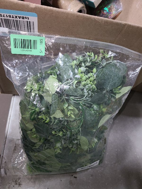 Photo 1 of 2 Pack 6 ft Artificial Eucalyptus Garland with Lights Spring Garland with 20 LED Fairy String Lights Fake Eucalyptus Greenery Leave Vine Wedding Decor for Fireplace Mantel Table Indoor Outdoor