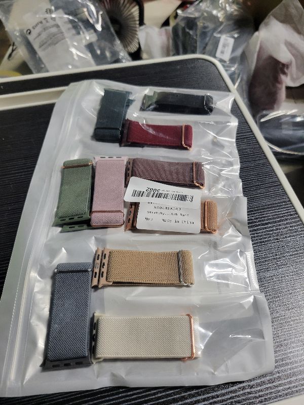 Photo 1 of 10 Pack Stretchy Bands Compatible with Apple Watch Band 40mm 38mm 41mm 42mm 44mm 45mm 46mm 49mm Women Men, Water-Resistant Solo Loop Elastic Sport Straps for iWatch Series 11 10 9 8 7 6 5 4 3 SE Ultra