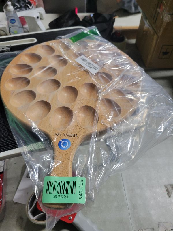 Photo 1 of 12" Reversible Deviled Egg Platter Round Charcuterie Board Wooden, 24 Holes Egg Plate Serving Tray with Handles for Charcuterie, Pizza & Holiday Spreads?