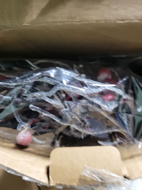 Photo 1 of 2 Pcs Vintage Glowing Tree with Cardinals Lighted Snow Christmas Mini Tree 24 LED Cardinal Little Red Bird Table Decoration for Tabletop Centerpiece Xmas Indoor Home Decor, Operated by Battery