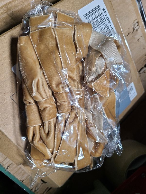 Photo 1 of 10Pcs Large Velvet Christmas Tree Bows, 20in x 8in Premade Vintage Ribbon Tree Topper Bows Ornaments for Staircase Garland Wreath Holiday Home DIY Crafts Decorations, Khaki