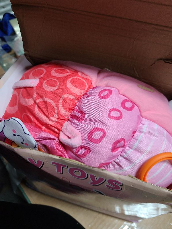 Photo 1 of 2-in-1 Tummy Time Mat & Seated Support Pillow Baby Toys 6-12 Months, Baby Tummy Time Toys Sit Me Up Floor Seat for Newborns and Older Babies, with Detachable Support Pillow and Toys(Pink)