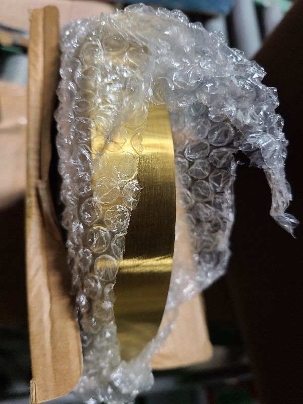 Photo 1 of 2 Pcs 7 Inch Round Gold Tray, Stainless Steel Metal Decorative Tray Vanity Trays Makeup Organizer, Coffee Table Trays for Jewelry Perfume Candle Kitchen Tableware