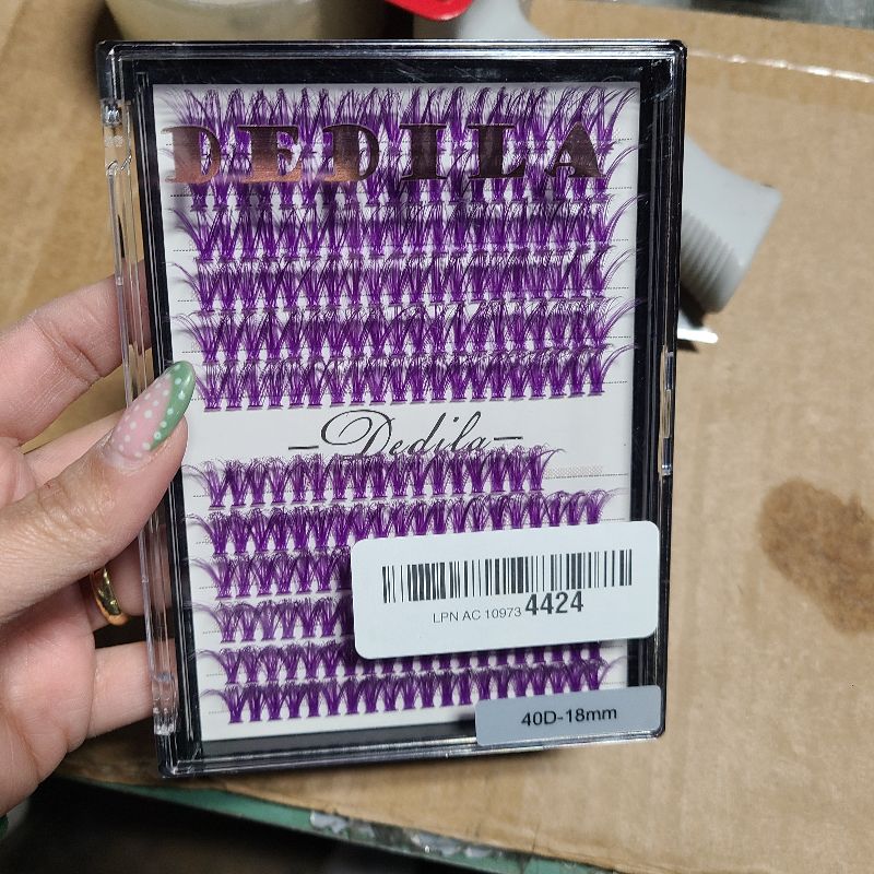 Photo 1 of 12Rows 40D Purple Color Individual False Eyelashes Large tray 240 Clusters 3D Volume Eyelashes Extensions Thickness 0.07mm D Curl Makeup Colorful Eye Lashes Cluster Beauty Tools (18mm)