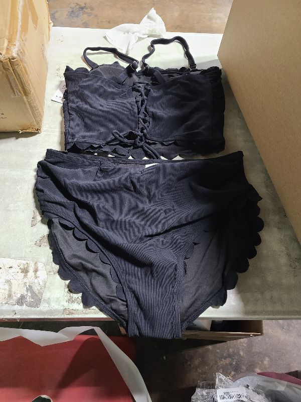 Photo 1 of  Womens 2 Piece Swimsuit Curvy Two Piece Bikini Cute Slimming Ruched 2025 Bathing Suits size xl