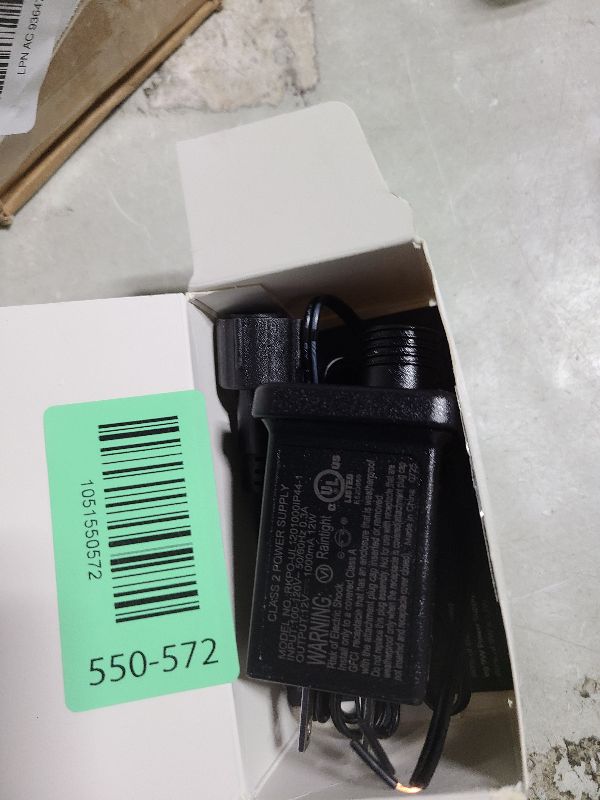 Photo 1 of 12V 12W 1A Class 2 Power Supply, AC to DC Low Voltage Transformer, IP44 Inflatable Power Adapter for LED Strip Lights, Christmas Decor Light, Indoor/Outdoor Use, UL Listed