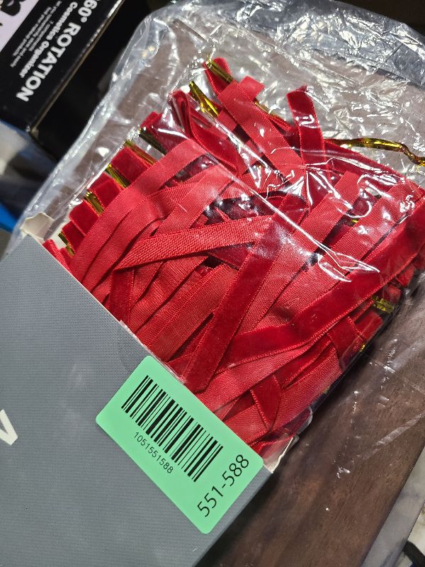 Photo 1 of 24 Pack Red Velvet Ribbon Bows for Christmas Tree | Vintage Rustic Velvet Christmas Ornaments for Door Room Wreath Decor & Gift Wrapping