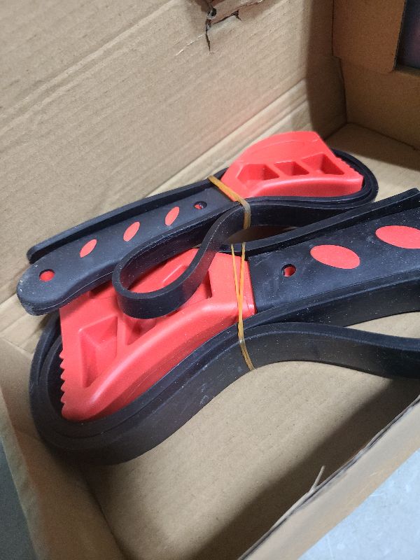 Photo 1 of 2 PCS Strap Wrench Plumbing, Rubber Strap Wrench, 24 Inch & 19.7 Inch Oil Filters Strap Wrenches, Water Filter Wrenches, Adjustable Rubber Jar Opener for Water Filters, Plumbing,Sink, Faucet (Red)