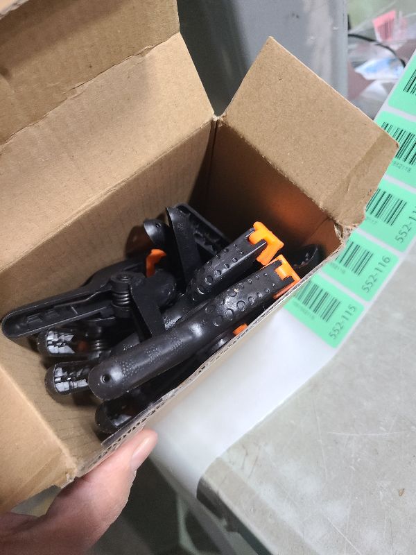 Photo 1 of 12 Pack Plastic Spring Clamps, 3.5inch Small Heavy Duty Clips for Crafts, Backdrop Stand, Woodworking, Photography Studios (Black)