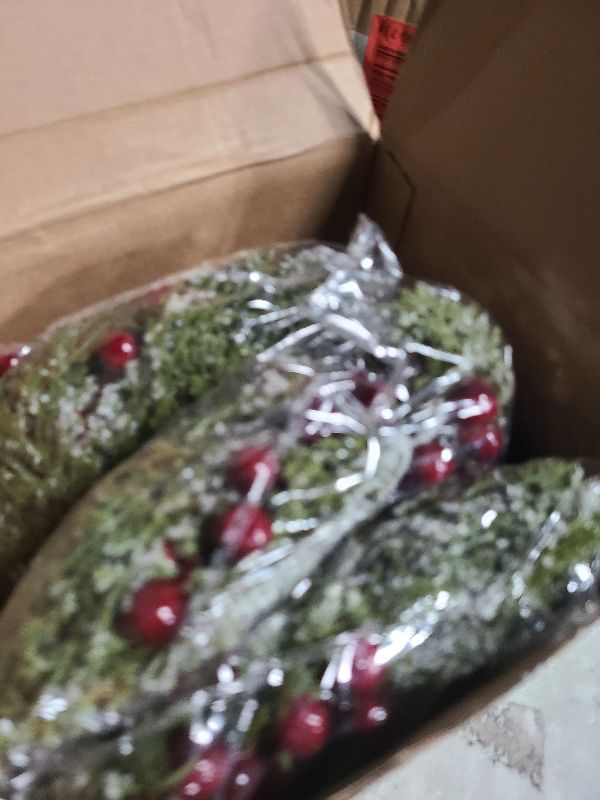 Photo 1 of 12 Pieces 8" Mini Christmas Wreaths - Small for Kitchen Cabinet/Window/Front Door, Artificial Red Berries & Pinecones, Christmas Candle Rings, Table/Farmhouse Decoration (No Ribbon)