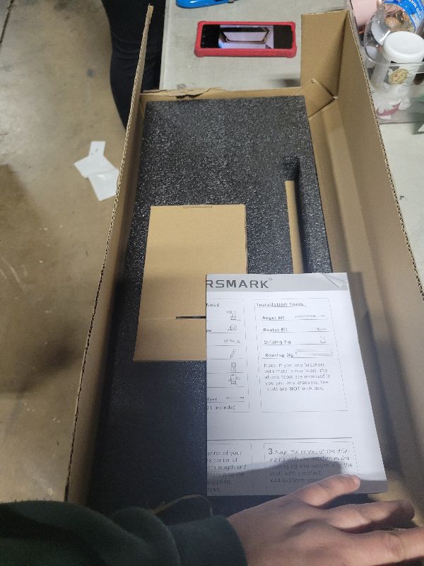 Photo 1 of 1pc Floating Shelf Bracket Heavy Duty,Decorative Floating Shelf Hardware Hidden Black Metal Fireplace Mantel Brackets (18"X6"X1.0" Without Tools)