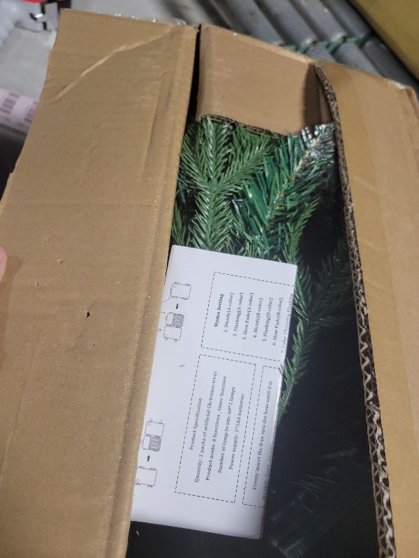 Photo 1 of 2 Pack Christmas Tree Urn Filler, Battery Operated with Timer, Pre-lit Warm White & Multi-Color Changing LED Lights, 21in Artificial Xmas Tree for Porch, Pathway, Yard, Outdoor Holiday Decorations