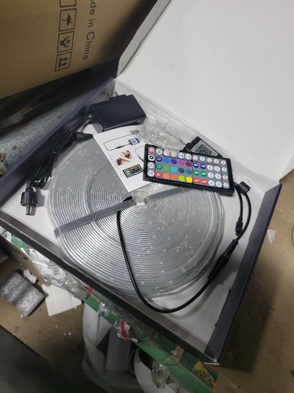 Photo 1 of 100Ft Outdoor LED Strip Lights Waterproof,Music Sync RGB IP68 Outside Led Light Strips Waterproofs with App and Remote,Exterior Led Rope Lights Waterproof for Deck,Balcony,Roof,Garden,Pool